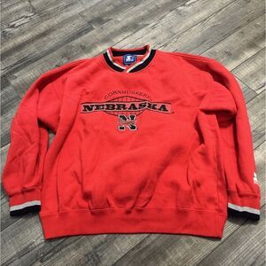 Vintage 90s Starter Nebraska Cornhuskers Men's Sweatshirt Size Large Red